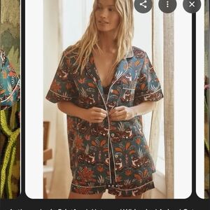 Anthropologie Print Pajama Set